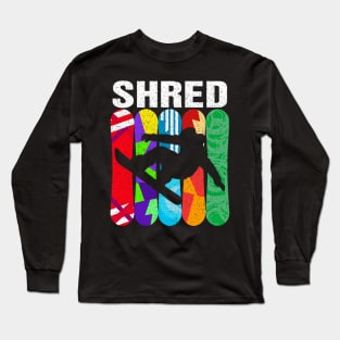 Shred Snowboard Retro Long Sleeve T-Shirt